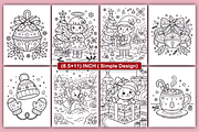 Cute Christmas Coloring Pages, a Seasonal Illustration by Design Station (Thumbnail 3 of 5)