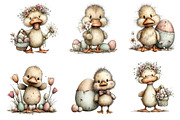 Whimsical Happy Easter Duck Clipart, an Illustration by Dream Creation (Thumbnail 6 of 7)