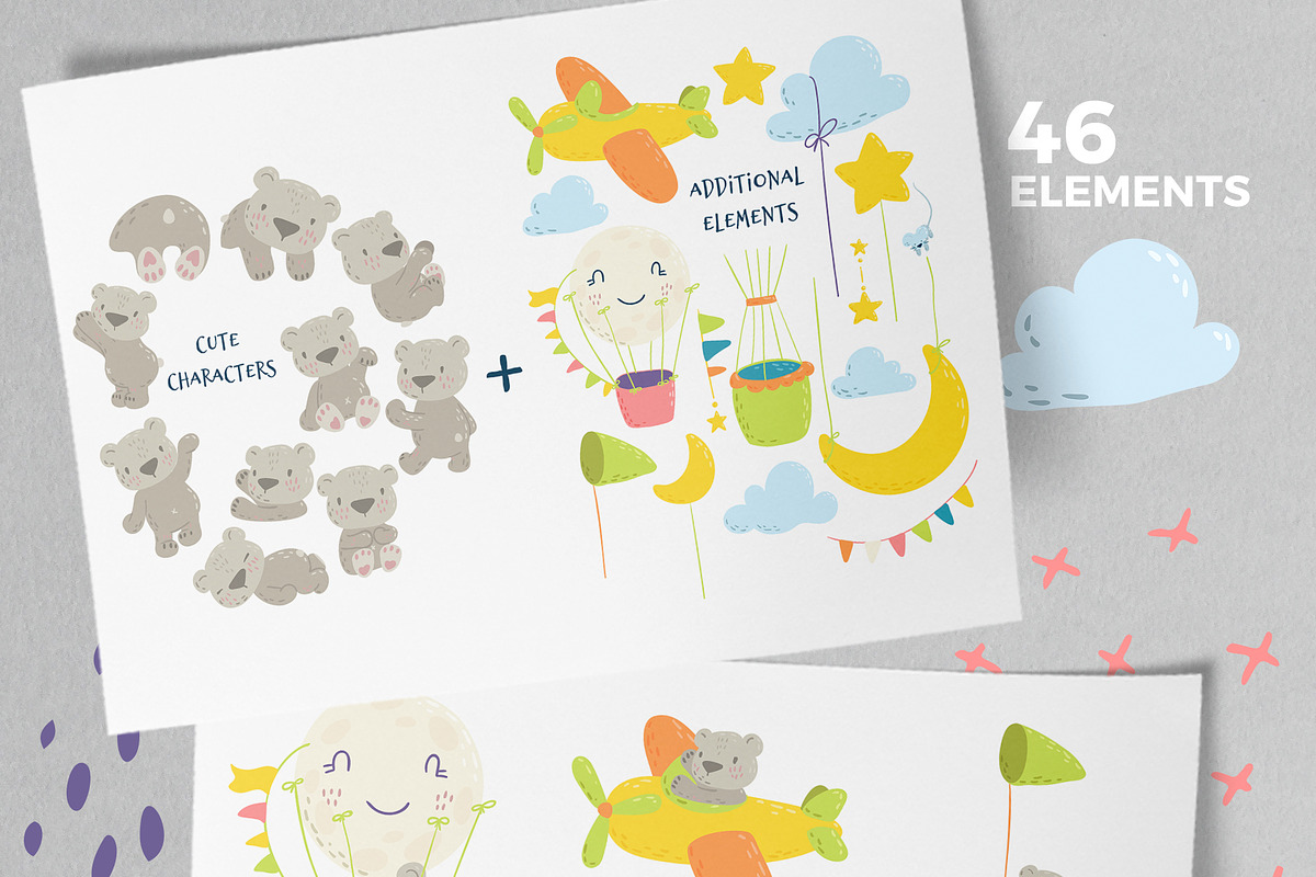 Good night. Cute bears collection., an Animal Illustration by Kate Art (Photo 2 of 14)