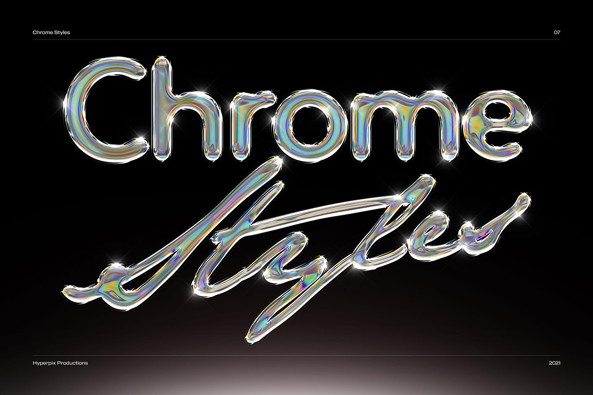Chrome Text Styles Bundle - 50% OFF, a Layer Style Add-On by Hyperpix Productions (Photo 34 of 47)