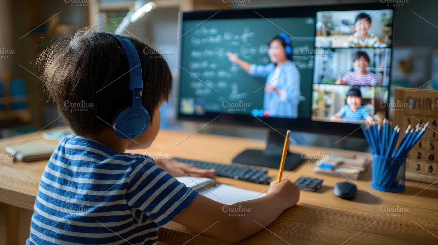 Child learning online virtual classr, a Photo by Pixeness Studio