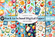 Back to School Digital Paper, an Illustration by SinaCreation (Thumbnail 1 of 5)