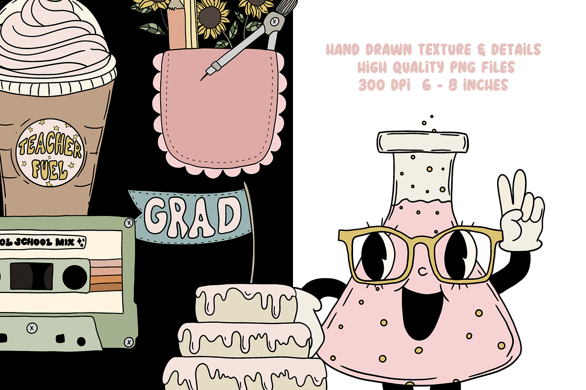 Groovy School Clipart Bundle Kids, a Graphic by Murphy & Frank (Photo 10 of 10)