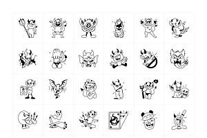 Devil Cartoon Stickers Set