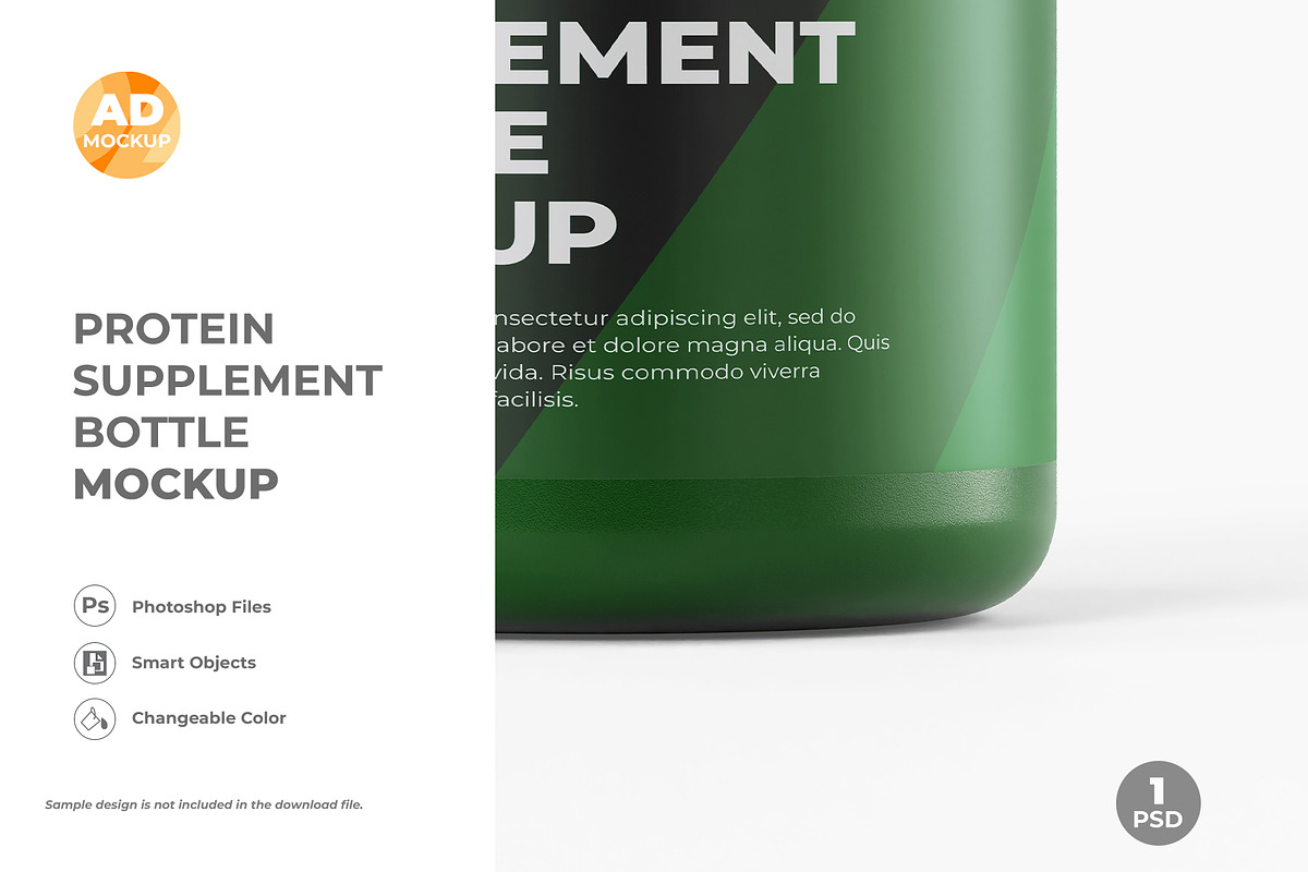 Supplement Jar Bottle Mockup (1PSD), a Packaging Mockup by Adstart (Photo 5 of 5)