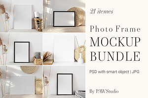 Photo Frame Mockup Bundle 21 Element