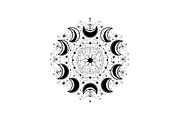 Moon Phase Mandala SVG Bundle, an Illustration by yasushie (Thumbnail 20 of 31)