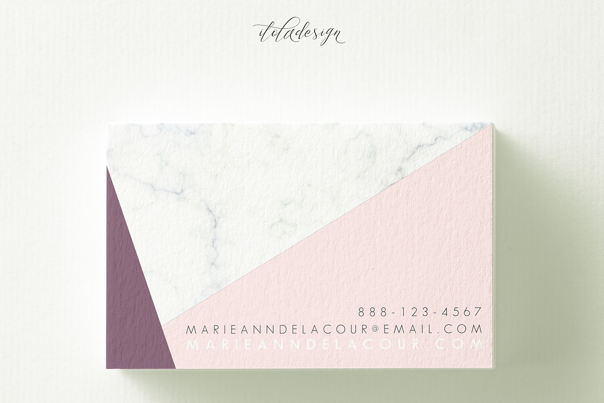 Marble Triangle Business Card, a Business Card Template by iloladesign (Photo 2 of 2)