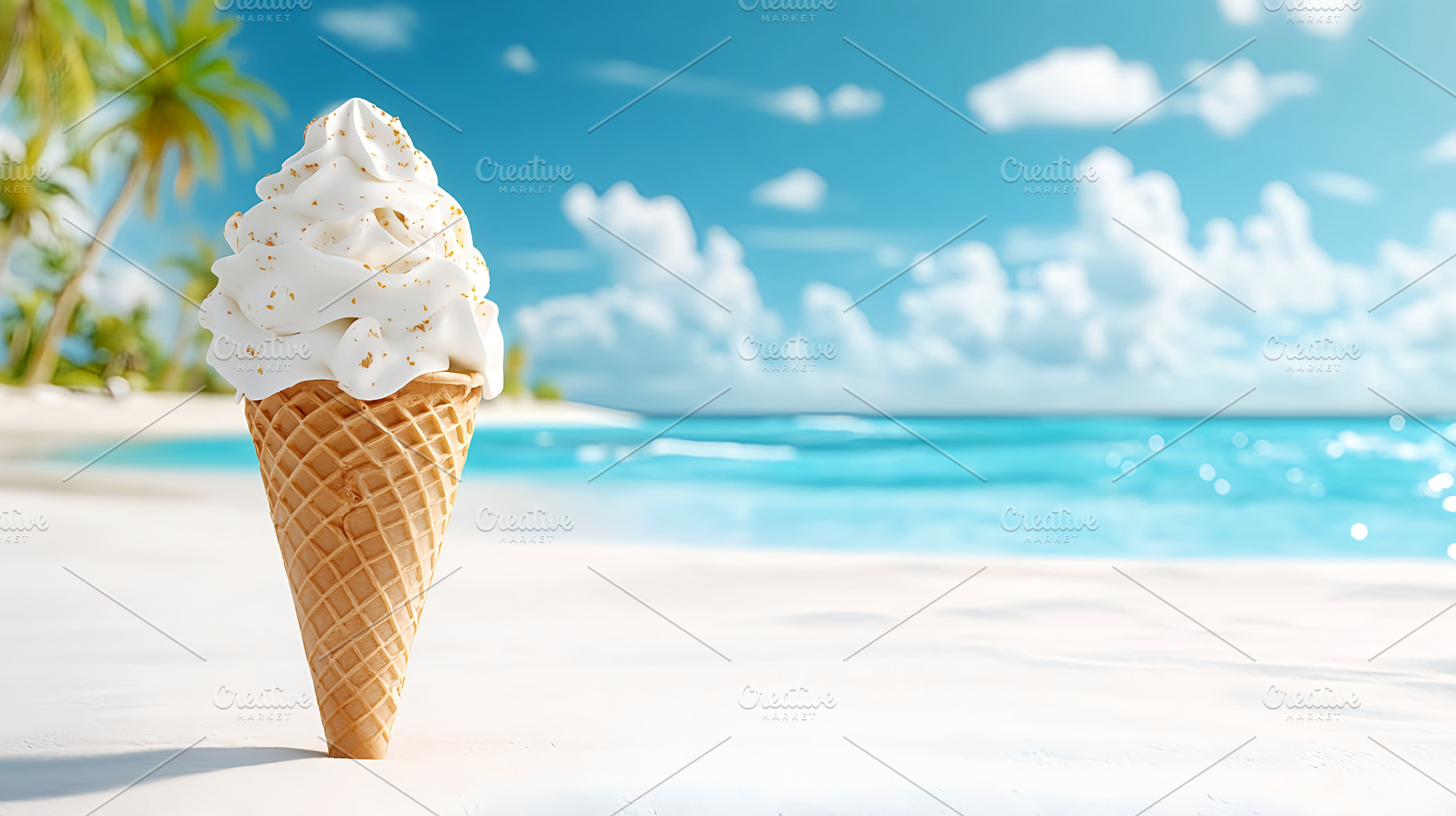Vanilla soft serve ice cream in cone, a Photo by LiliGraphie