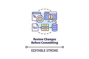 Review changes before committing, an Icon by IMG Visuals