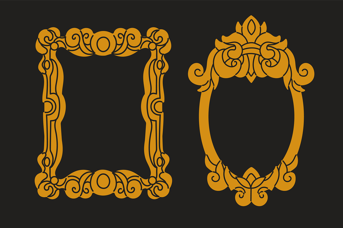 Vintage picture frames, borders set, an Object Illustration by Good Studio (Photo 13 of 16)