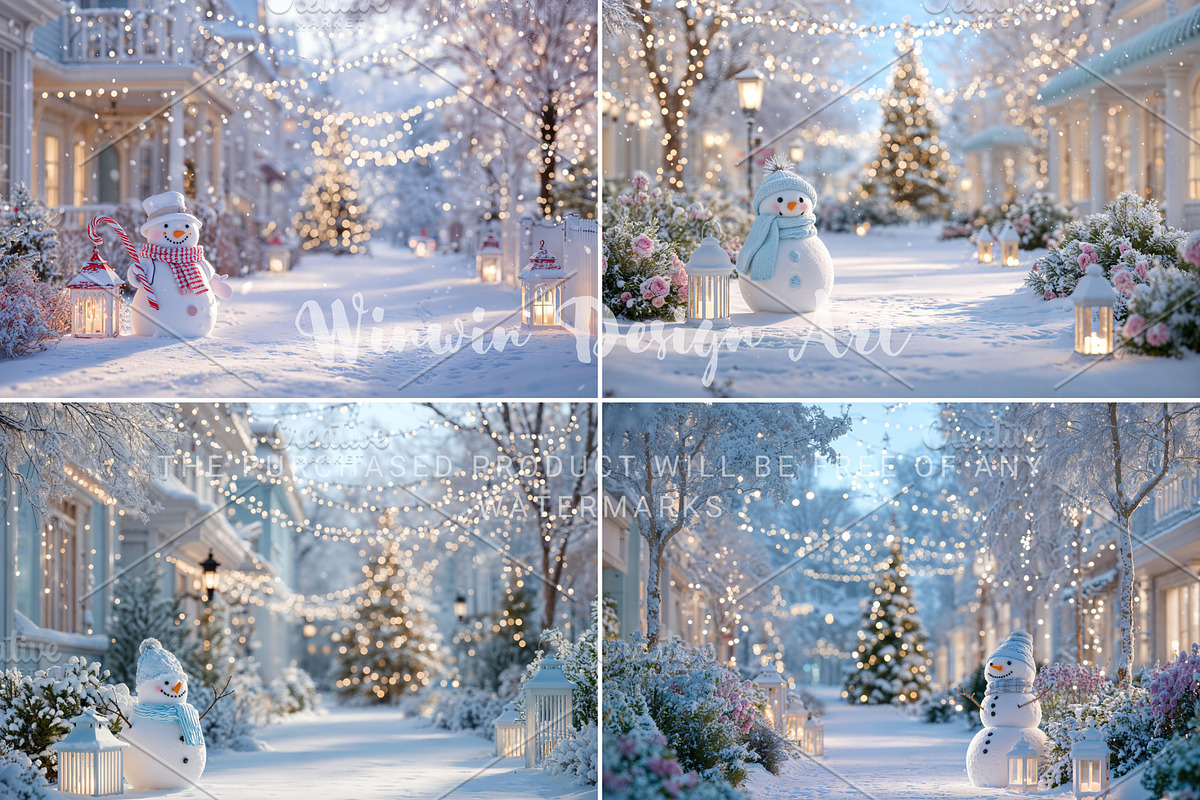 Pastel Snowman Christmas Backdrop, a Background Photo by Winwin Design Art (Photo 4 of 9)