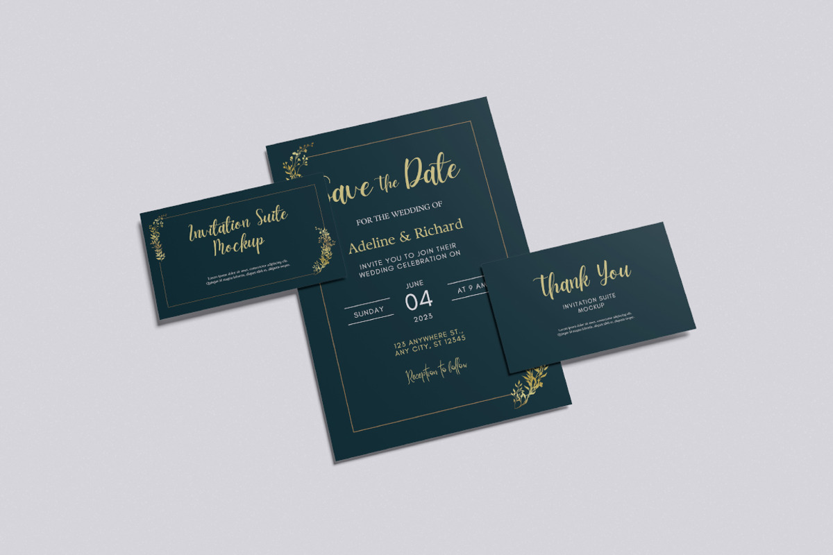 Invitation Suite Mockup, an Advertising Mockup by Pikachudesign (Photo 5 of 5)
