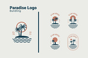 Paradise Island Beach Logo Set, a Branding & Logo Template by Dyn Studio (Thumbnail 1 of 6)