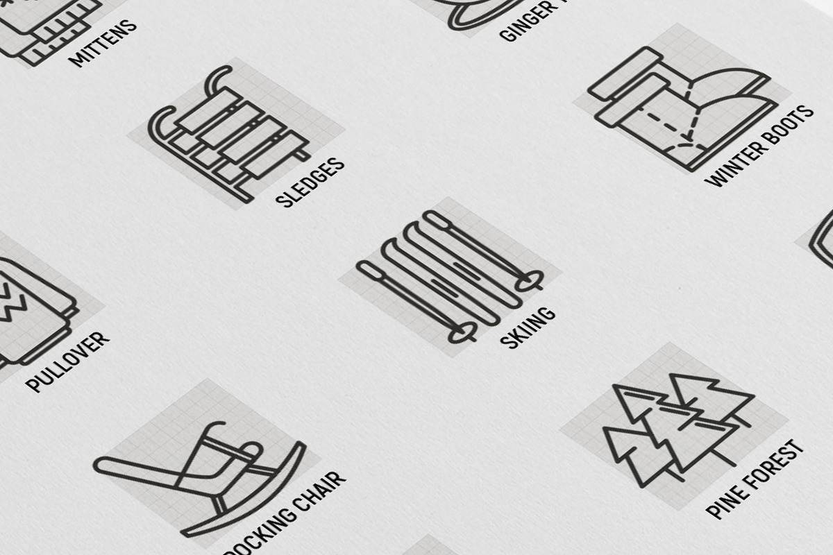 Winter | 16 Thin Line Icons Set, an Outline Icon by Alex Blogoodf (Photo 7 of 9)
