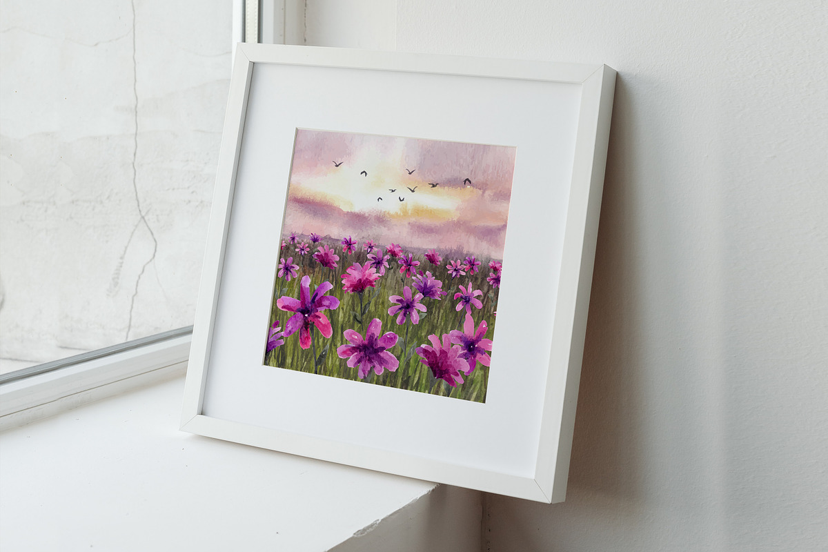 Watercolor Flowers & Landscapes, an Object Illustration by Yorda Studio (Photo 7 of 10)