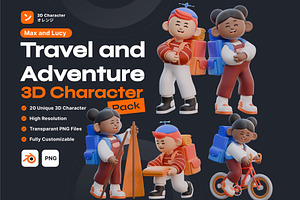 Travel and Adventure 3D Character, a Characters & Person 3D Model by orenjidesign