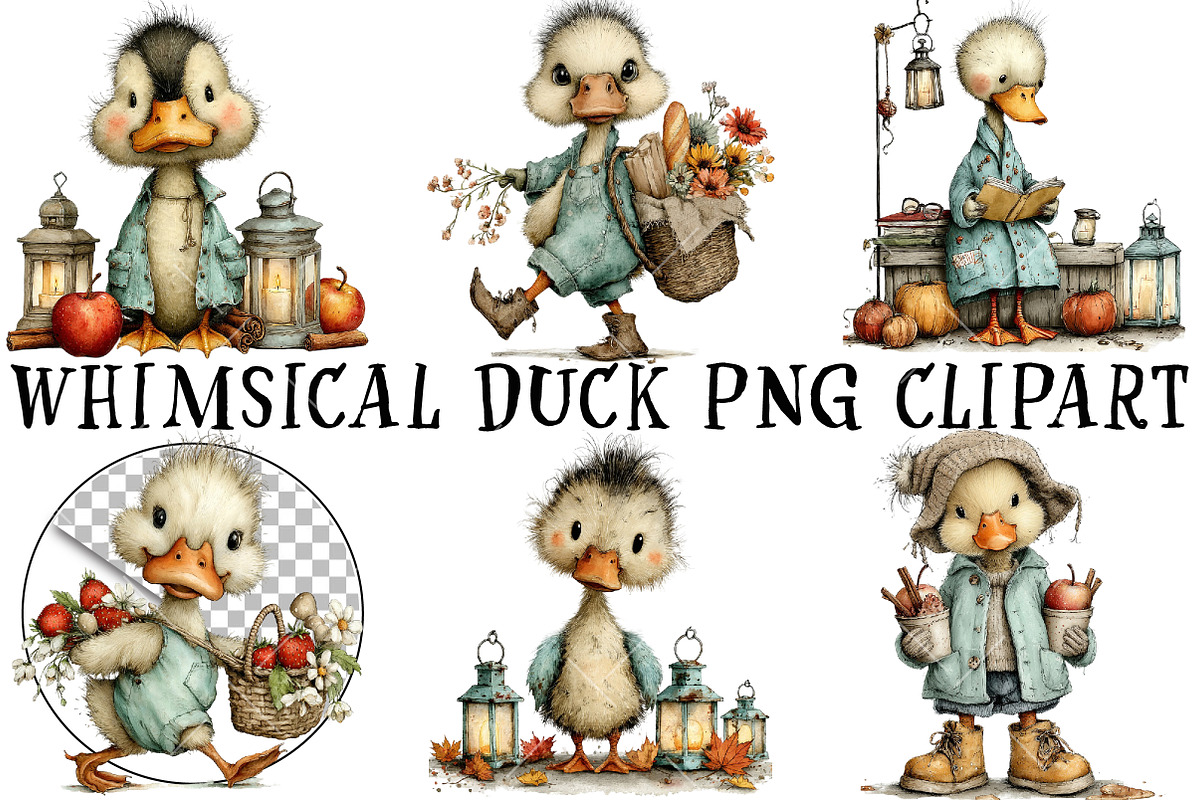 Whimsical Duck PNG Clipart, a Seasonal Illustration by OK Design (Photo 2 of 6)