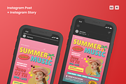 Retro Summer Music Flyer Set, a Flyer Template by SquidPixey (Thumbnail 2 of 5)