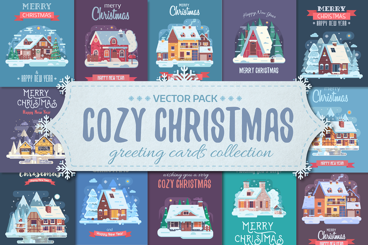 Cozy Winter House Christmas Cards, an Illustration by Alex Krugli (Photo 1 of 8)