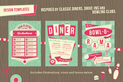 1950s Retro Diner Design Templates, an Illustration by Wingsart Studio (Thumbnail 3 of 4)