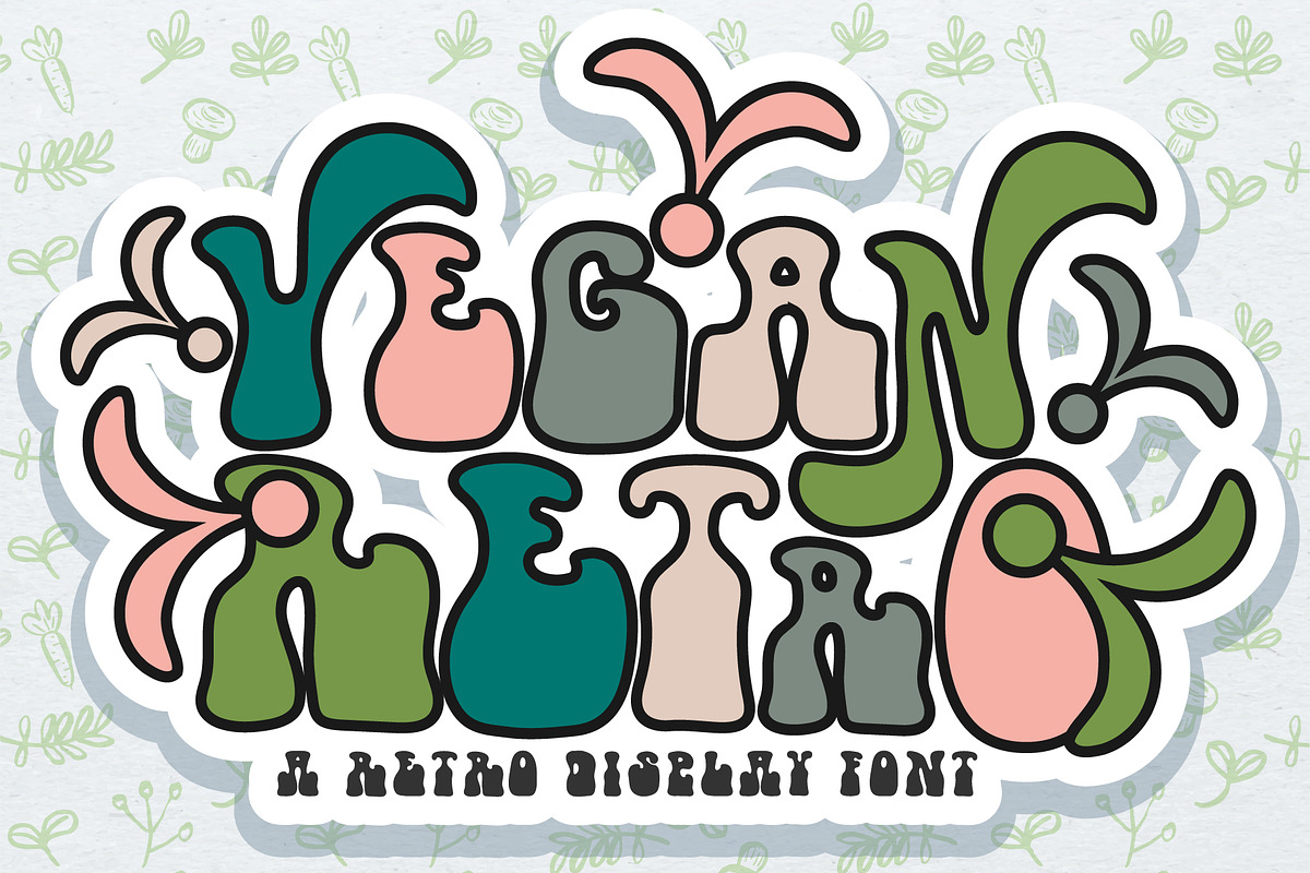 Vegan Retro Font, a Serif Font by Nobu Collections (Photo 1 of 10)