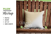 Country Rustic Pillow Mockup PSD, a Household Mockup by HaywireMedia & Mockups (Thumbnail 1 of 3)