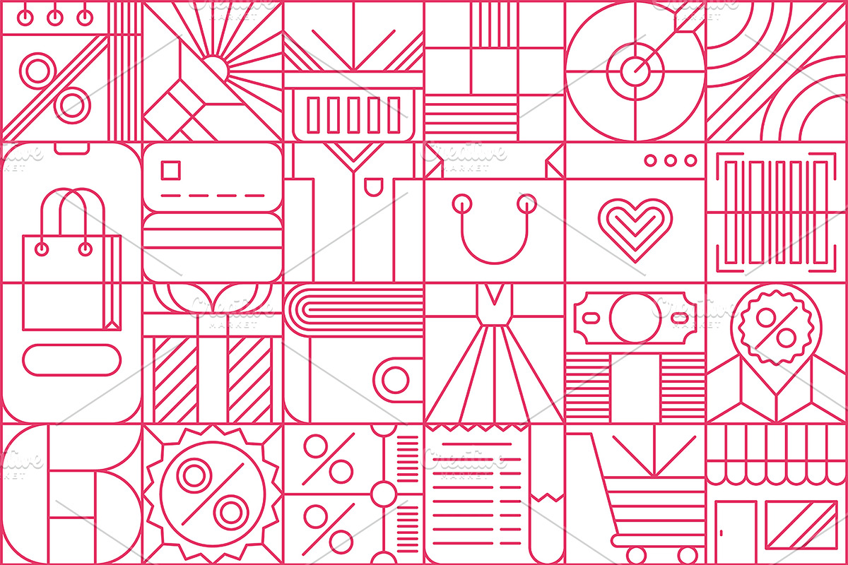 Sale retail geometric mosaic pattern, a Finance Illustration by Vector Tradition (Photo 2 of 3)