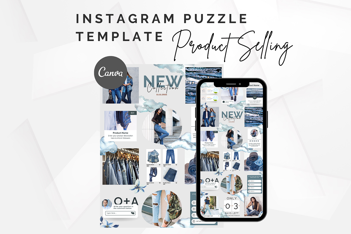 Product Instagram Puzzle Template, a Social Media Template by Social Assumptions (Photo 1 of 10)