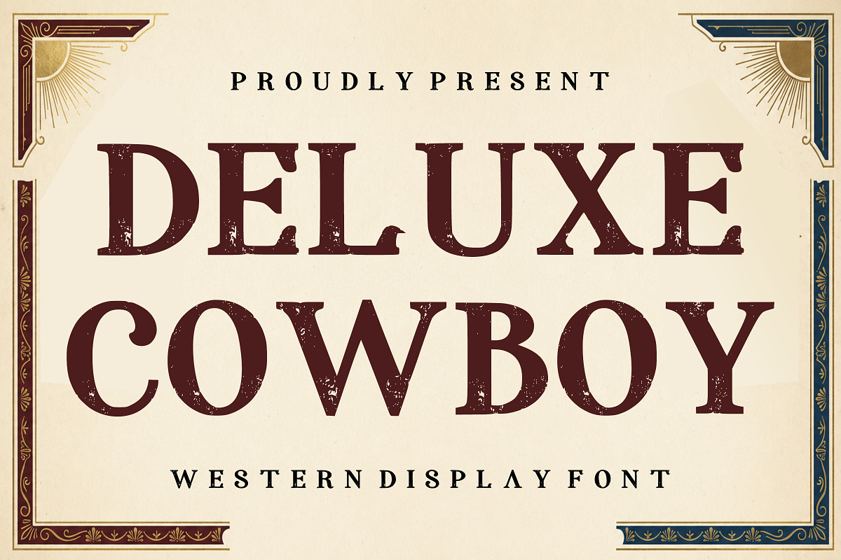 Deluxe Cowboy – Vintage Western, a Sans Serif Font by Limited.studio (Photo 1 of 5)