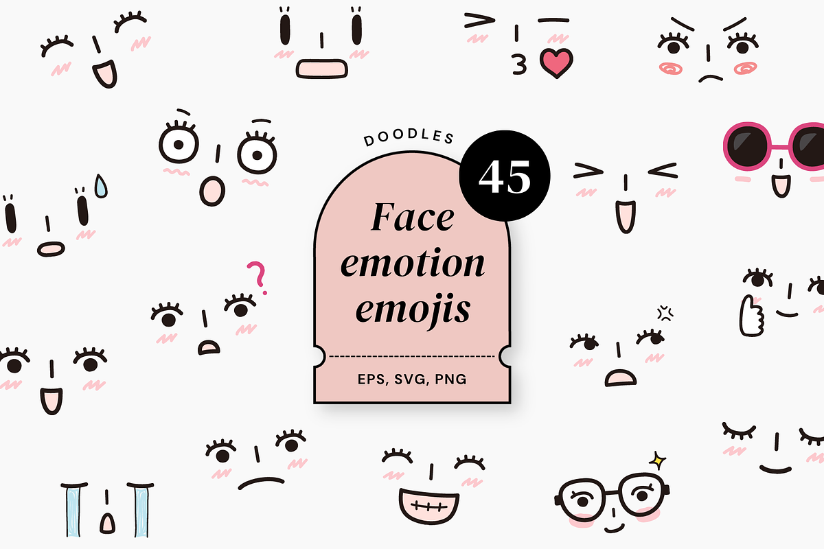 Face emotion emojis, an Emoji Icon by Pinkbrush (Photo 1 of 5)