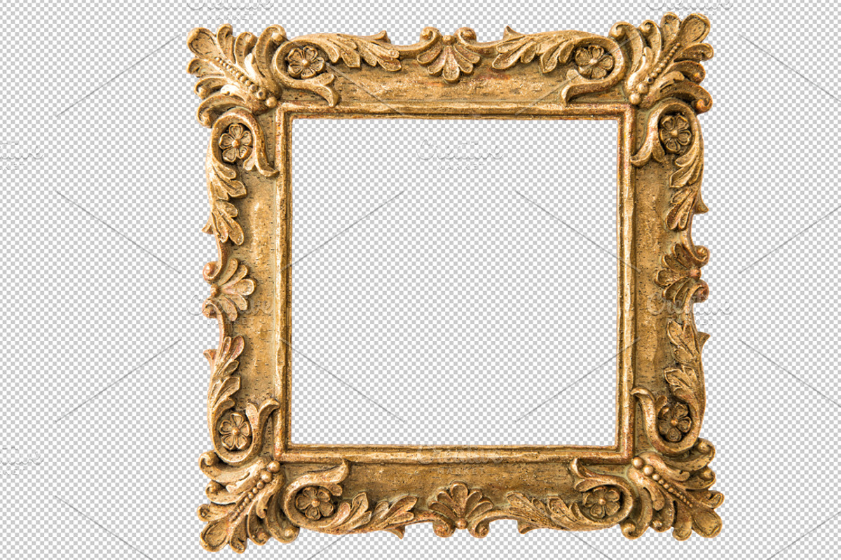 Antique golden frame PNG, an Object Graphic by LiliGraphie