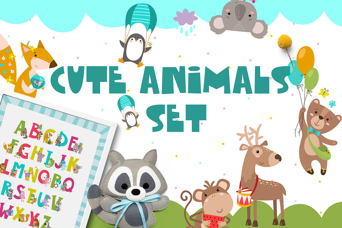Cute Animals Set, an Animal Illustration by KAZUKA (Photo 1 of 11)
