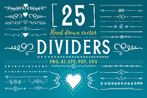 25 Hand drawn vector divider