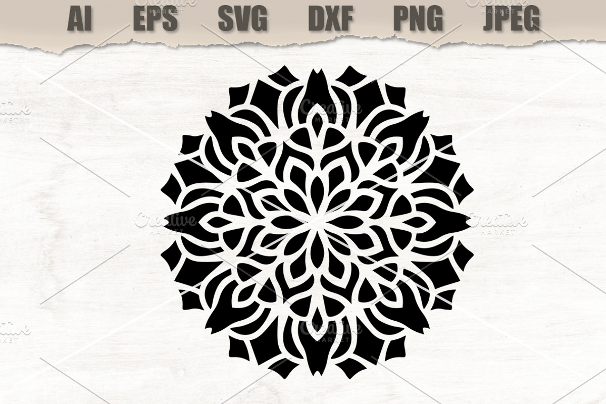 Stencil Ornate Mandala Floral Vector, a Decorative Illustration by MARYCRAFTIRIA (Photo 1 of 3)