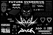 Cyberpunk Tech HUD Vector Pack, an Object Graphic by SergeyBitos (Thumbnail 6 of 6)