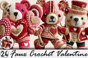 Faux Crochet Valentine Clipart Bundl, an Illustration by SVGArt (Thumbnail 1 of 7)