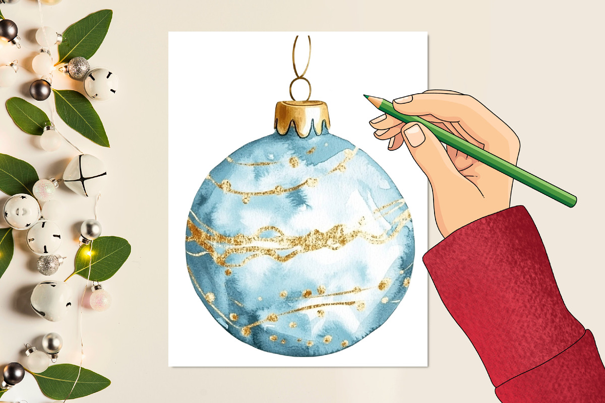 Minimalist Christmas Ornament Clipar, an Illustration by designcity5 (Photo 4 of 5)