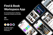 Find & Book Workspace App, an UI Kit Template by flr.24 (Thumbnail 1 of 2)