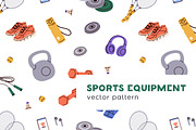 Sports equipment seamless pattern, a Pattern Graphic by Good Studio (Thumbnail 1 of 4)