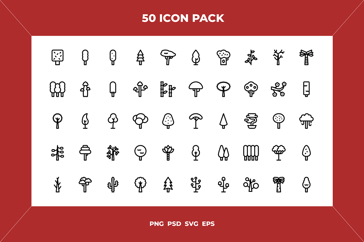 Trees icons, an Outline Icon by Wencory (Photo 1 of 2)