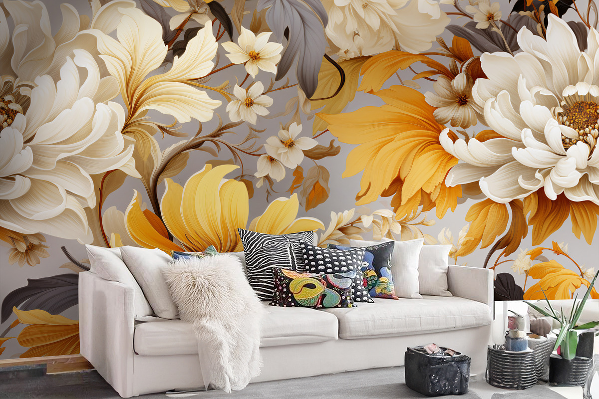 Baroque seamless hand drawn flowers, a Wallpaper Graphic by Muzi pear studio (Photo 9 of 12)