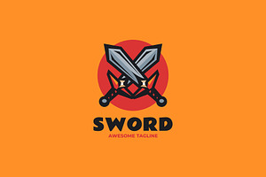 Sword Simple Mascot Logo, a Branding & Logo Template by Artnivora.Std