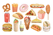 Street Fast Food Clipart PNG, a Food Illustration by ArtGiftsStudio (Thumbnail 2 of 3)