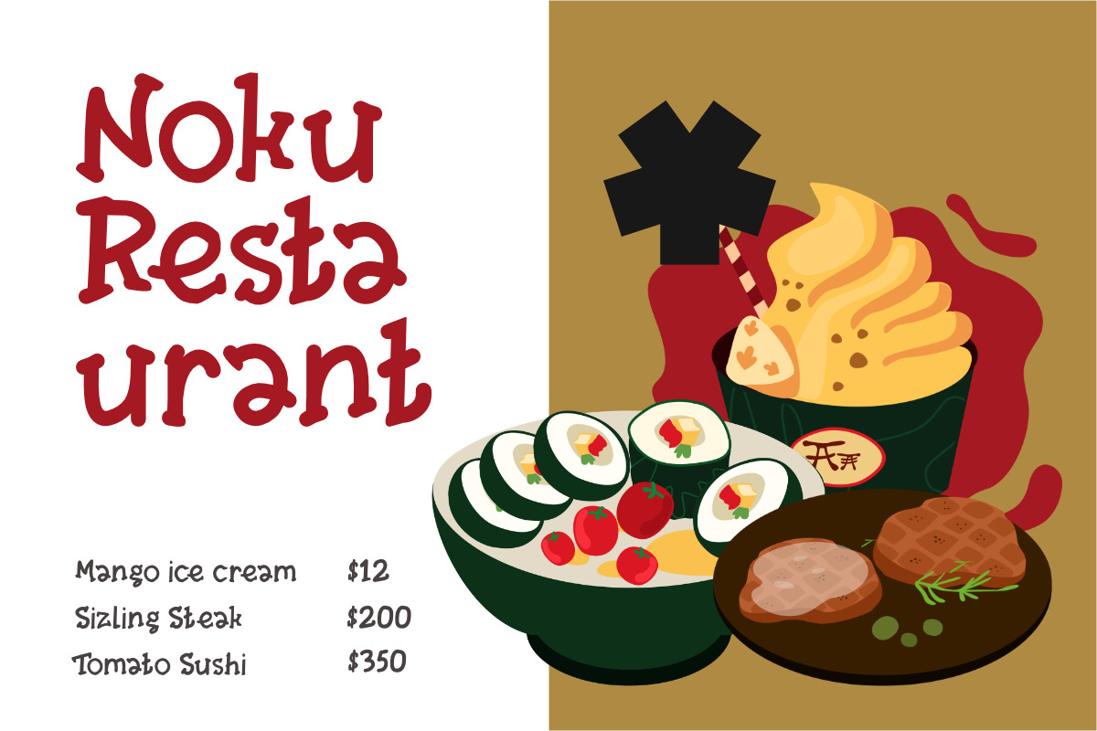 Noku Font Playful, a Handwritten Font by baurstudio (Photo 4 of 9)