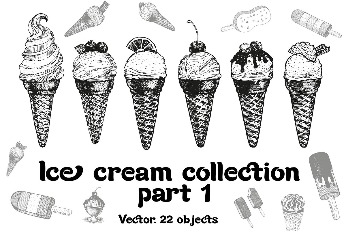 Ice cream collection part 1, an Object Graphic by ZotovShop (Photo 1 of 4)