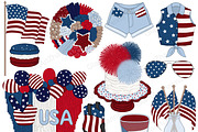 4th of July Dark Clipart, a Decorative Illustration by GlamArtZhanna (Thumbnail 2 of 4)