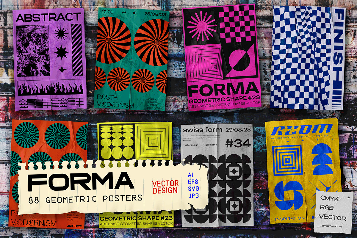 FORMA - 88 MODERN GEOMETRIC POSTERS, a Pattern Graphic by craftlove (Photo 1 of 8)