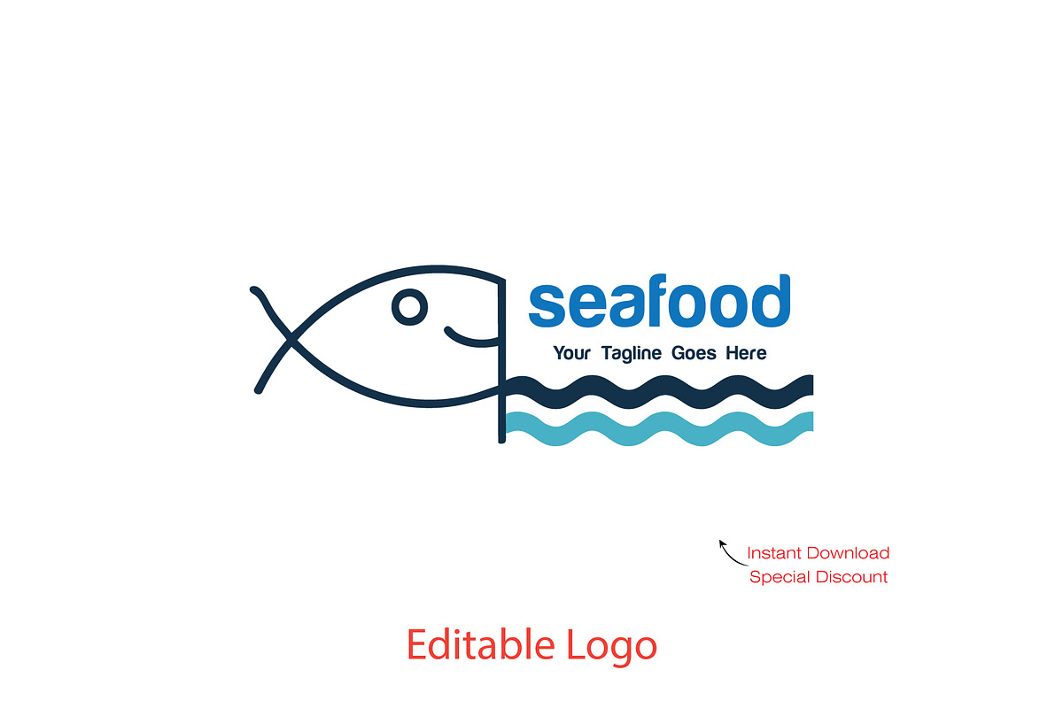Modern Fish Restaurant Logo Template, a Branding & Logo Template by YUDesignStore (Photo 1 of 6)