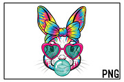Coquette Easter Bunny Blowing Bubble, an Illustration by Black Bird Studio (Thumbnail 1 of 3)